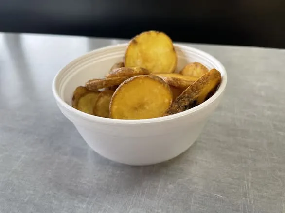 An order of deep-fried sliced potatoes
