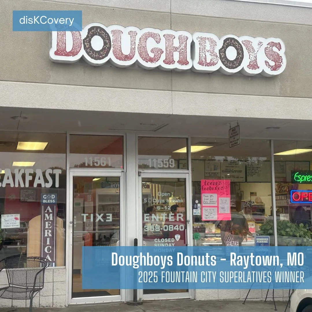 The Doughboys Donuts storefront displaying its disKCovery 2025 winner badge