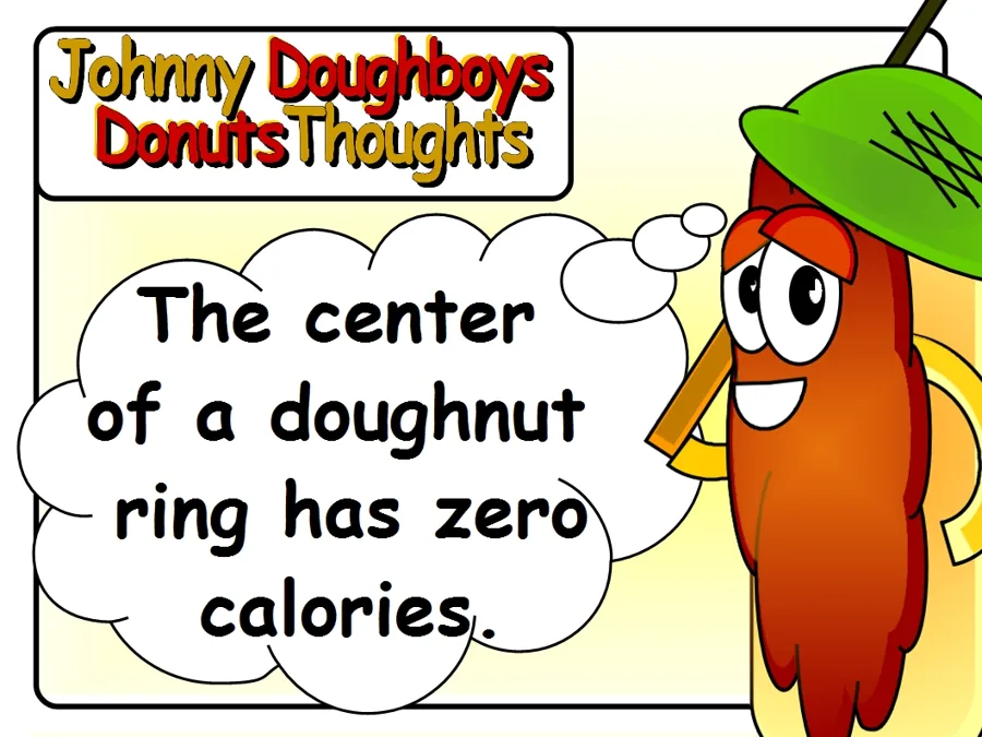 Johnny Doughboy's Donut Thoughts: The center of a doughnut ring has zero calories.