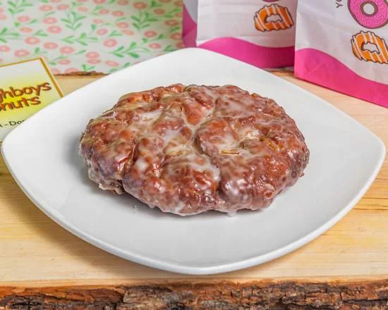 A hand-cut glazed apple fritter from Doughboys Donuts