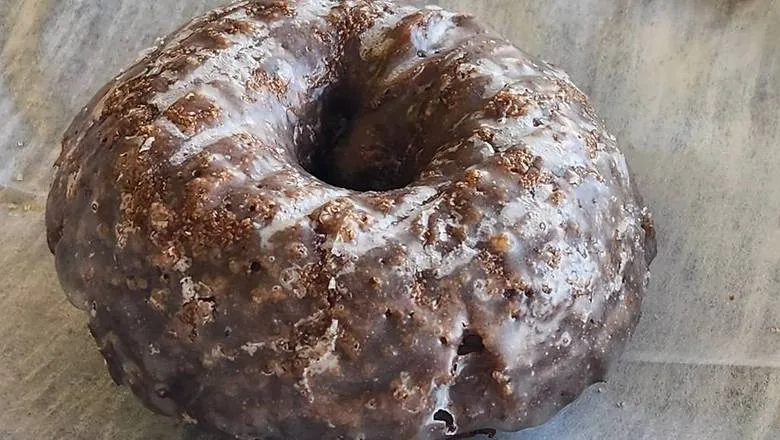 A glazed Devil's Food cake donut from Doughboys Donuts